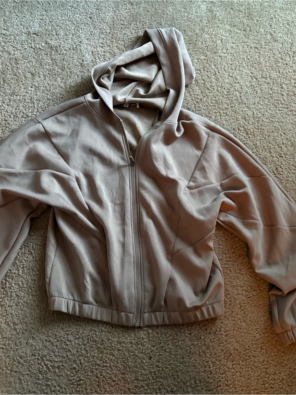 Sincerely Jules Taupe Hooded Bomber Jacket